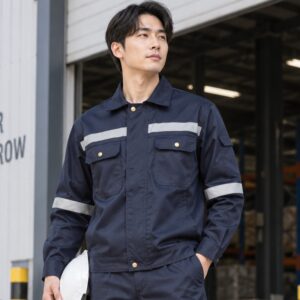 เสื้อช่างแขนยาว ผ้าคอมทวิว กันสะเก็ดไฟ แถบสะท้อนแสง กระเป๋าเยอะ 6 ช่อง มีกระเป๋าซ่อน