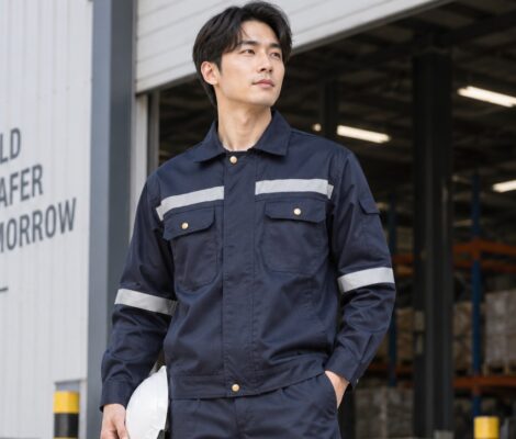 เสื้อช่างแขนยาว ผ้าคอมทวิว กันสะเก็ดไฟ แถบสะท้อนแสง กระเป๋าเยอะ 6 ช่อง มีกระเป๋าซ่อน